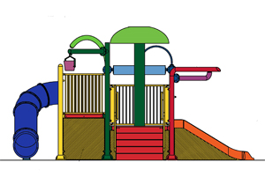 Water Play Structure Model 2702-106 plan view