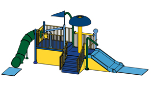 Water Play Structure Model 2702-109 plan view