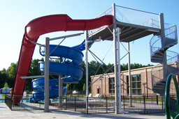 Double Fiberglass Flume Water Slide Model 1837 Double Fiberglass Water Slide Model 1837