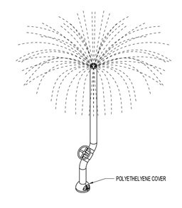 Spray Pole Model 1800-78_bent_wheel plan view