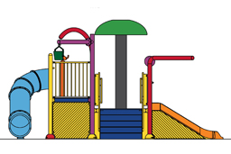 Water Play Structure Model 2702-105 plan view