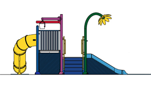 Water Play Structure Model 2702-108 plan view