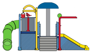 Water Play Structure Model 2702-113 plan view