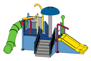 Water Play Structure Model 2702-105 plan view
