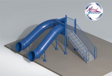 Double Flume Pool Slide Model 9116