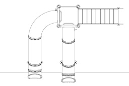 Double Flume Pool Slide Model 9116 plan view