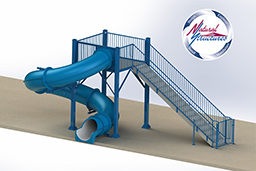 Closed Flume Fiberglass Water Slide Model 1625-32 with optional locking gate