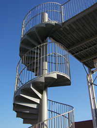 Double Fiberglass Water Slide Model 1837 Spiral Stairs