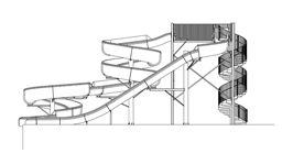 Double Fiberglass Water Slide Model 1837 plan view