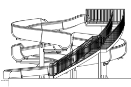 Double Fiberglass Water Slide Model 1907 plan view