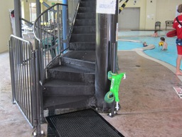 Fiberglass Water Slide Model 1855 - Stair view, Security Gate Open