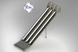 Triple Stainless Steel Playground Slide Model SS-P3012 - surface mount
